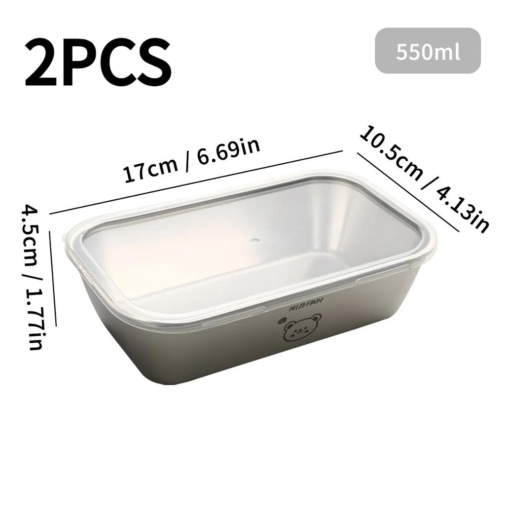 304 Edelstahl Lebensmittelbehälter mit Deckel Versiegelte Frischhaltebox Kühlschrank Lebensmittelaufbewahrungsbox Mikrowellengeeignete Lunchbox