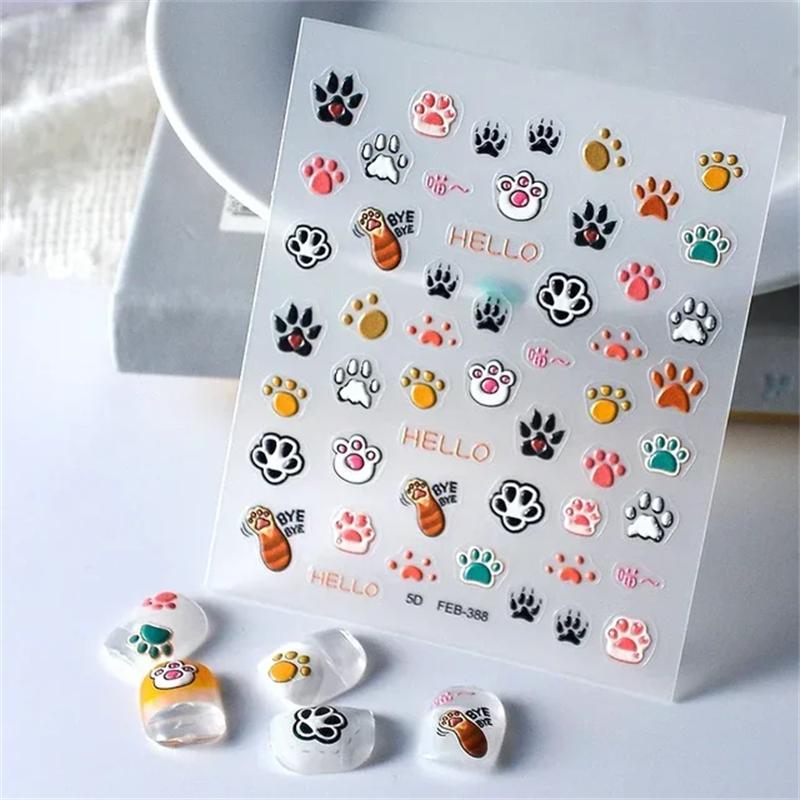 1pcs 5D Exquisite Pink Bow Nail Sticker Colorful Small Ribbon Adhesive Decals Nail Art Decoration DIY Accessory