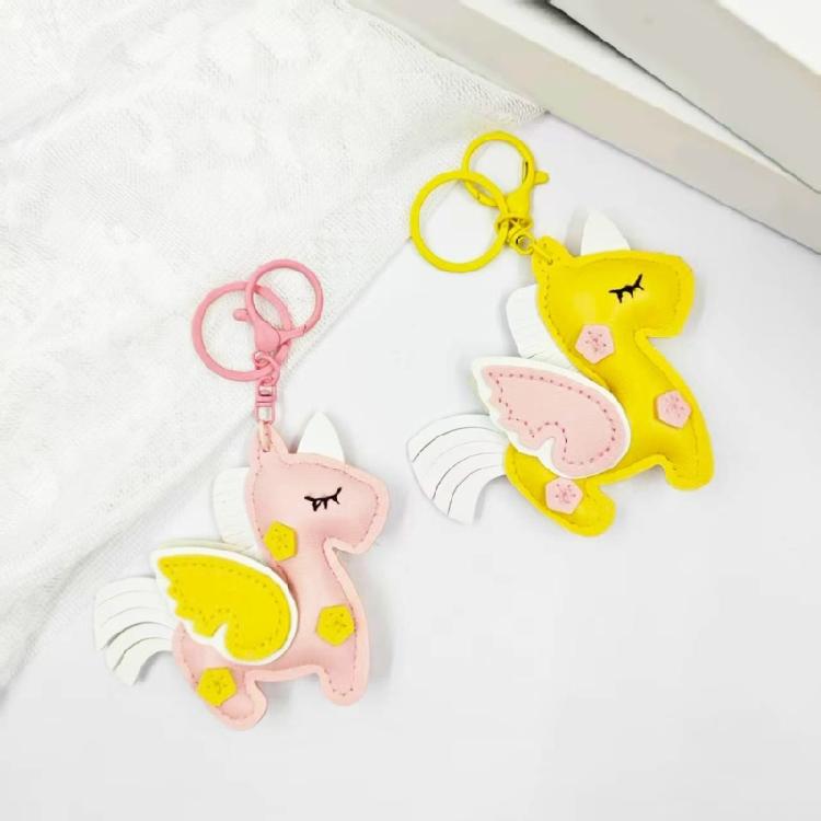 Stylish Flying Horse Motif Keychain Crafted Of Quality PU Leather Multi Functional Accessory For Men Women Gift