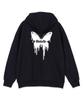 Astral Projection Butterfly Oversized Wide Shoulder Hooded Zip-Up_Black