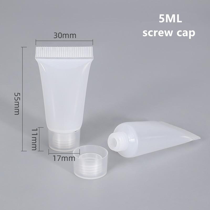 

10Pcs Empty Refillable Plastic Squeeze Tubes Transparent Cosmetic Containers Soft Tube Travel Bottle with Flip Lid & Screw Cover