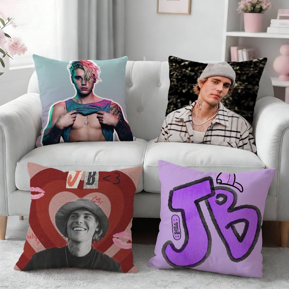 Singer cool JJustin Bieber Pillow Case Cushion Cover Throw Pillow Case For Car Sofa