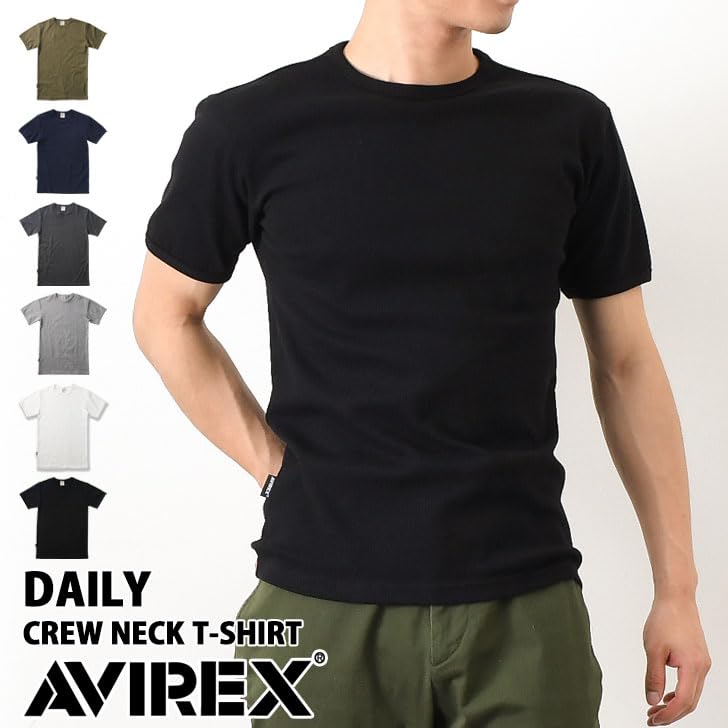 Avirex Daily Crew Neck Ribbed Short Royal T-Shirt, Sleeve, XL,