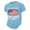 Mens Short Sleeve Crewneck T Shirt We The 1776 250 Years 2026 Graphic Print Loose Fit Casual Top