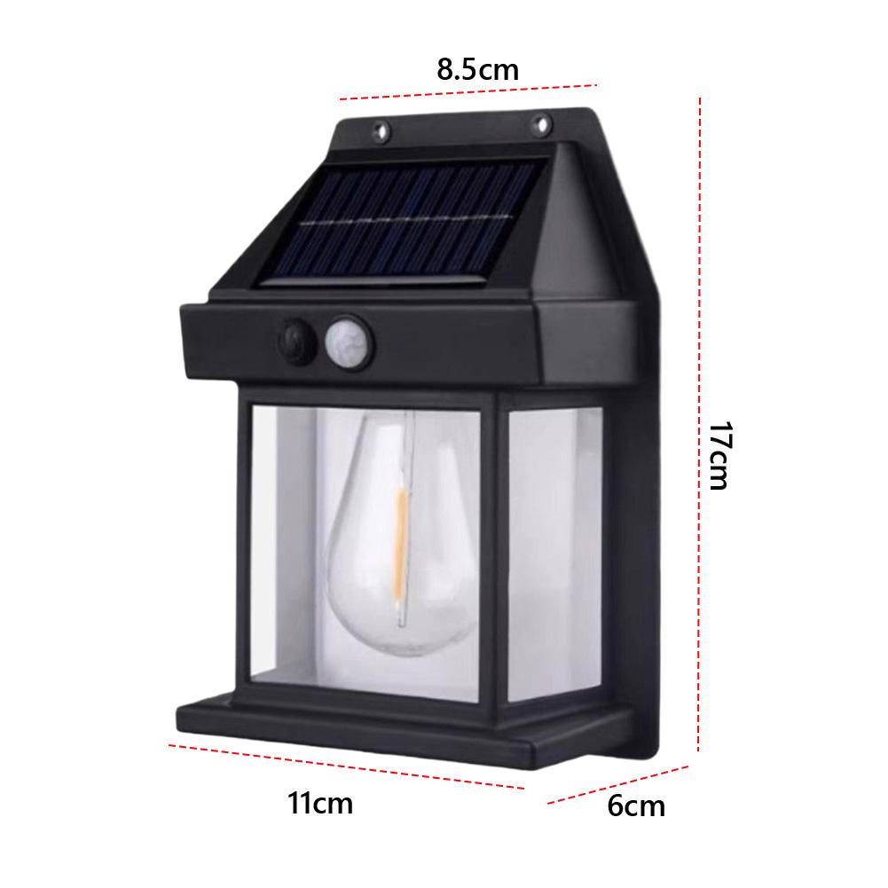LED Wall Decoration Tungsten Light Solar Powered Courtyard Night Lamp Intelligent Motion Sensor for Courtyard Garden Pathway