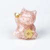 Mini Fortune Cats Statue Decor Crystal Epoxy Resin Cat Statue Attract Good Luck Money Wealth Gift for Men Women Desk Figurines