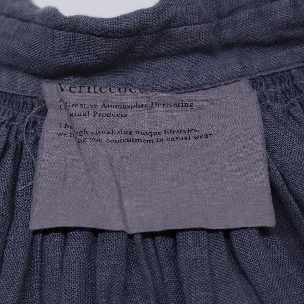 Veritecoeur VC-1658 Gathered Blouse Tops F blueUsed