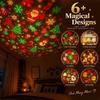 Christmas Projector Light Tree Projection Light, USB Plug-and-Play LED with 6 Festive Decoration Scenes, Flexible Gooseneck Lamp for Wall Ceiling