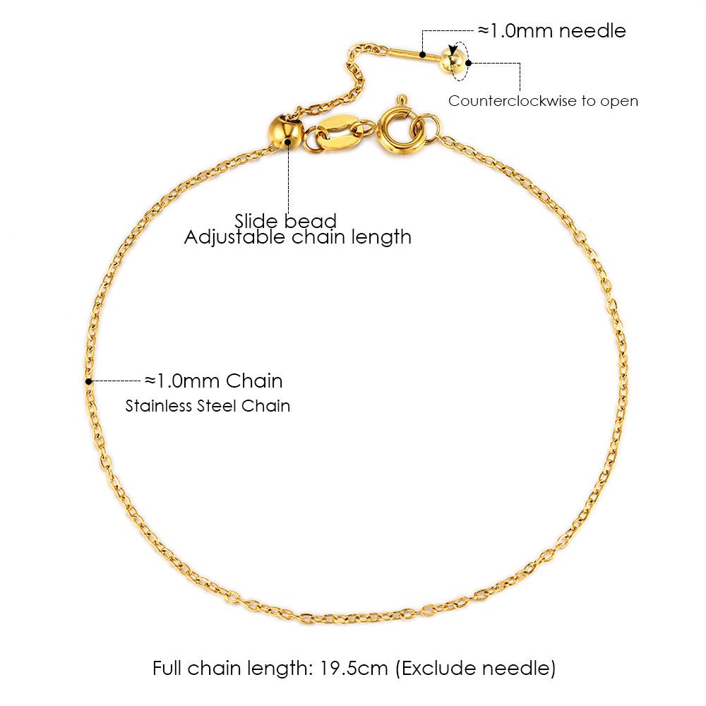 

Stainless Steel Bracelet For Women Universal String Bead Thin Chain DIY Making Fashion Jewelry Accessories Wholesale Droshopping