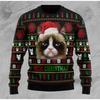 Christmas Pattern Cute Cat Dog Surroundings Autumn Winter Long Sleeved Fashionable Casual Loose Women's Pullover