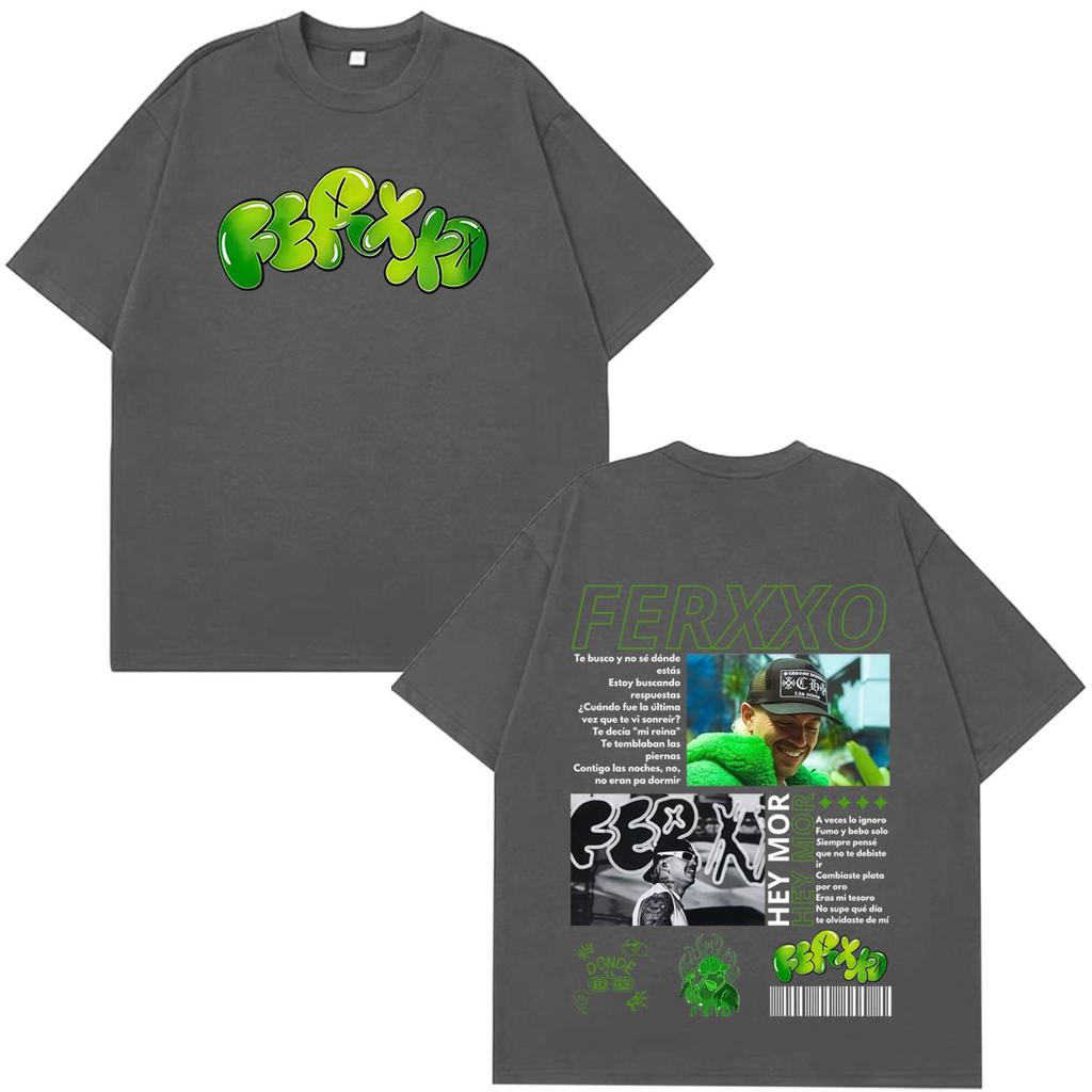 Rapper Feid Ferxxo Tour 2026 Print Tees Unisex Unisex Vintage Hiphop Tshirts Shortsleeved Casual Loose Cotton Tshirts Fan Gifts