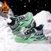 2025 Winter Boys' Leather Sports Shoes - Velvet Lined, Big Cotton, Student Running Shoes