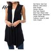 Damen Asymmetrischer Saum Cardigan Tanktop Ärmellose Weste Sommer Einfarbige Offene Vorderseite Drapierte Mittellange Asymmetrische Weste Leichter Mantel