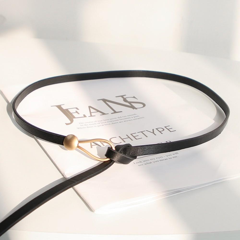Solid Color Knotted Belt PU Leather Dress Belt New Waist Chain  for Jeans