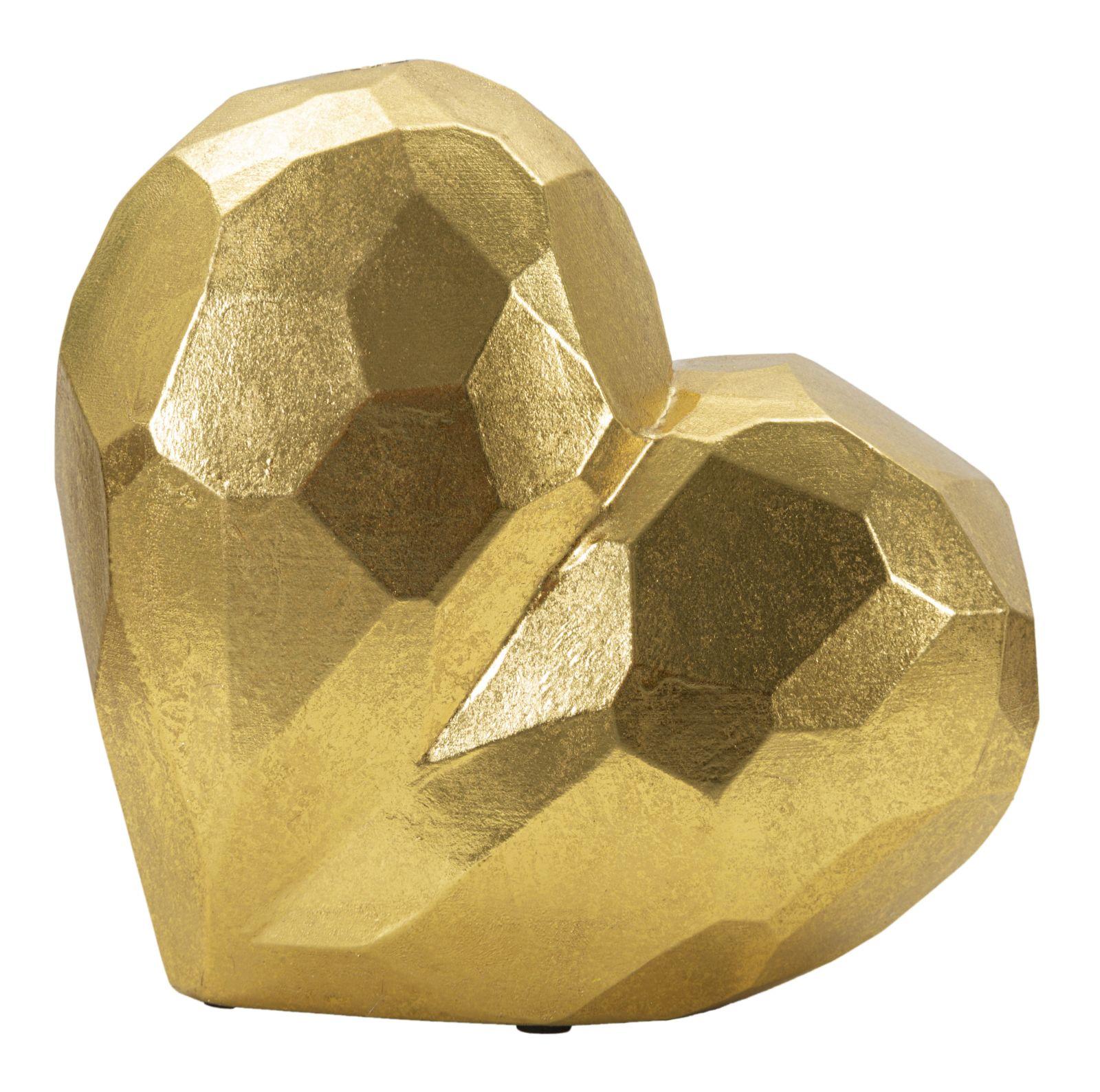 Jarrón Corazón Oro Cm 19X9X18