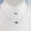 Turkish Blue Evil Eye Pendant Necklaces for Women Simple Thin Link Clavicle Chain Round Demon Eyes Choker Friendship Jewelry