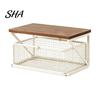 Home Coffee Bar Decor Station Organizer with Drawer, Tiered Organizer, Wooden Top Shelf, Capsule Wire Mesh Drawers for Tea Bags, Capsules, Office