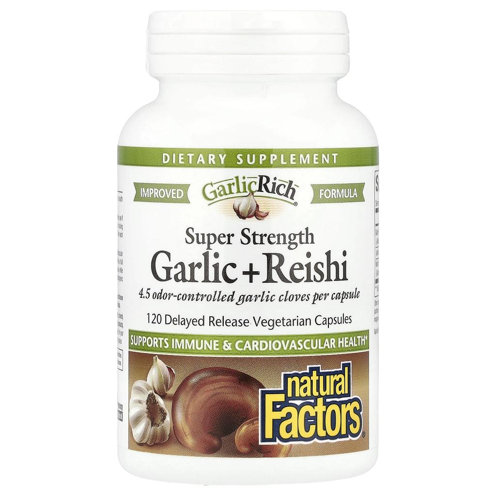 Garlicrich, Extra Strength Garlic + Reishi Mushroom, Delayed Release Veggie Caps, 120