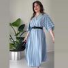 2024 Summer Women's Striped V-neck Loose Comfortable Dress