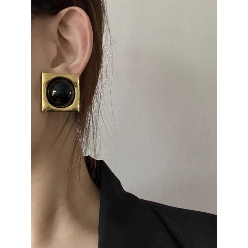 

Vintage Women s Geometric Square Accessories Pearl Earrings Ear needle