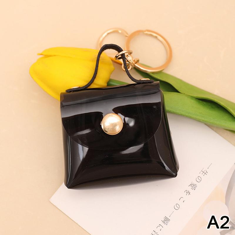 Transparent Mini Coin Purse Keychain Bag Charm Handbag Design Coin & Earphone Holder Novelty Miniature Purse Keychain