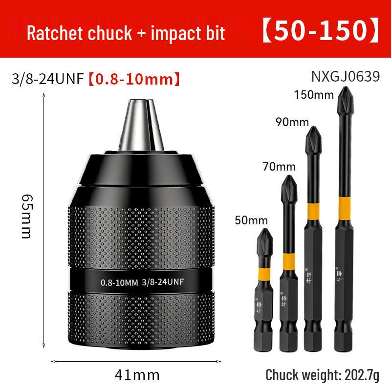 Universal Electric Drill & Screwdriver Converter: Self-Locking Ratchet Head