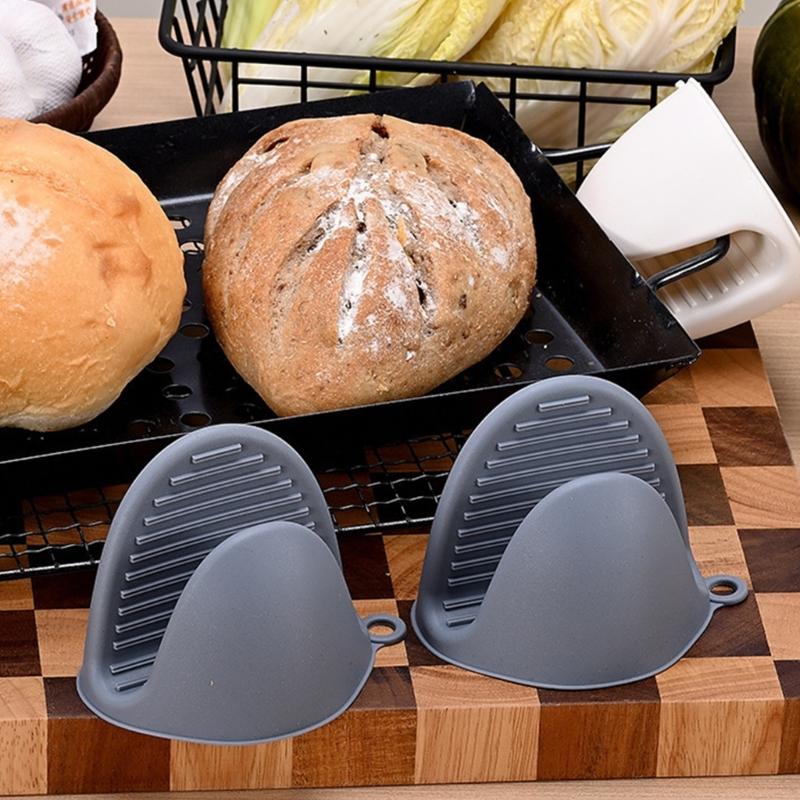 Heat Resistant Silicone Oven Gloves Nonslip Textured Fronts For Secure Grip Thermal Protections Kitchen Baking Accessories
