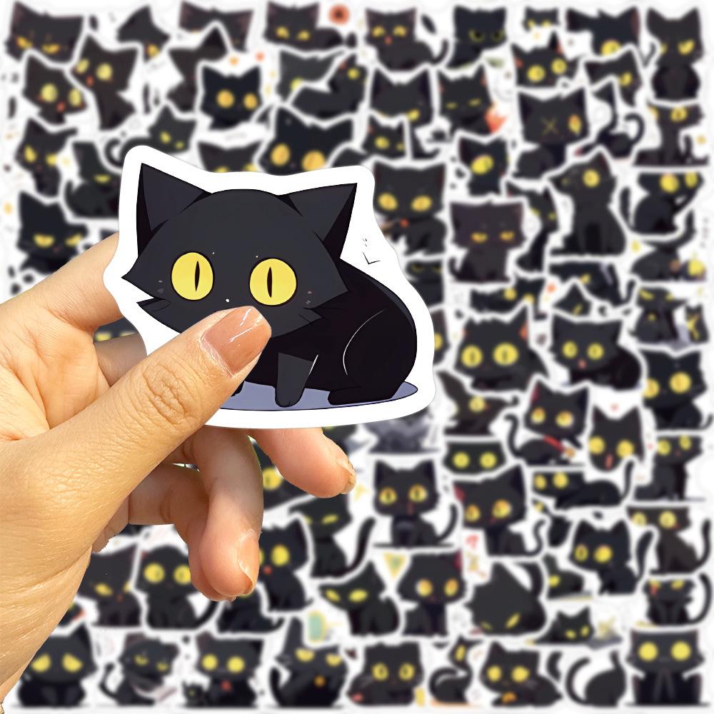 10/30/50/100pcs Cute Anime Little Black Cat Stickers Kawaii Cartoon Sticker Waterproof DIY Laptop Phone Luggage Graffiti Decals