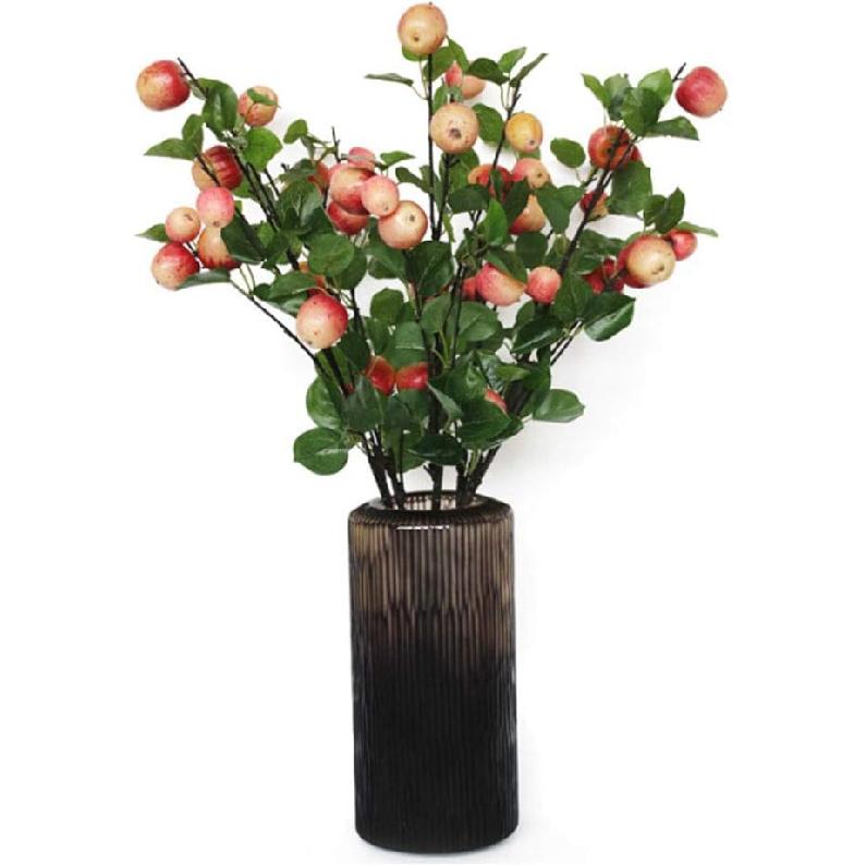Okngr Artificial Flowers, Simulation Apple Branch Artificial Flower Branches Red Blossom Flowers Simulation Flower Fake Flowers Photography Props