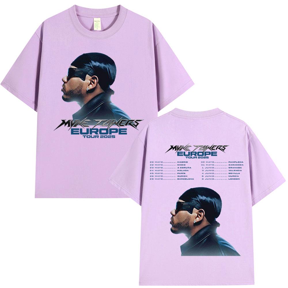 Rapper Myke Towers Europe Tour 2025 Merch Tshirts Unisex Women Fashion Hip Hop Tshirt Casual Cotton Oversized T Shirt Streetwear
