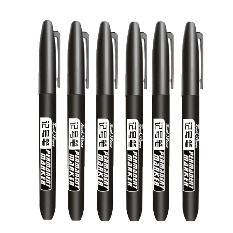 

6 PCS Permanent Marker Pen Manga Drawing Markers Black Blue Red Waterproof Ink Sketch Pens Stationery Art School Supplies