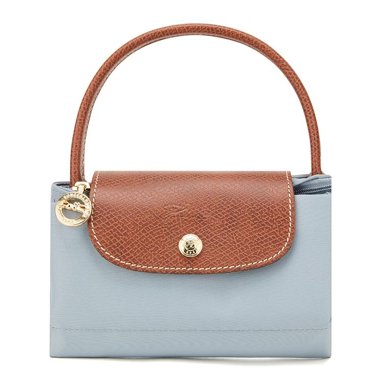 Longchamp Le Pliage Zipper Closure Recycled Nylon Canvas Tote Bag Small Women Tote Bags Steel-Gray L1621089P80