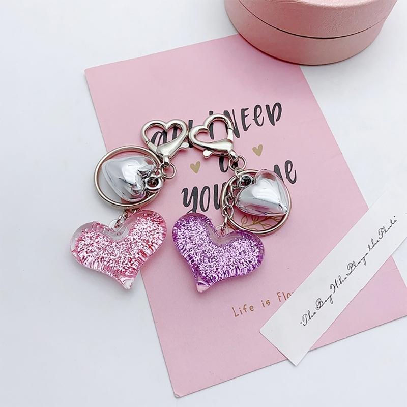 Colorful Heart Pendant Keychain Love Shapes Cellphones Straps for Women and Girls Unique Bag Pendant Stylish Phone Charm
