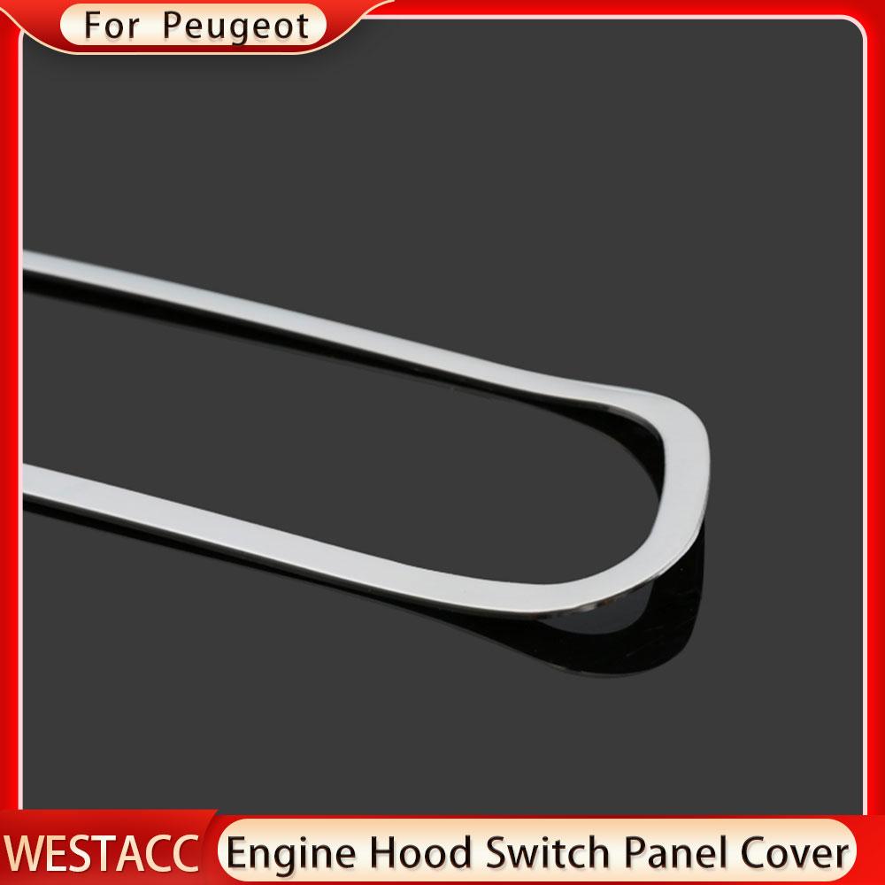 Ανοξείδωτο Ατσάλι Κάλυμμα Πάνελ Διακόπτη Κουμπιού Καπό Κινητήρα Αυτοκινήτου Διακοσμητικό Αυτοκόλλητο Επένδυση για Peugeot 2008 2014 - Αριστεροτίμονο