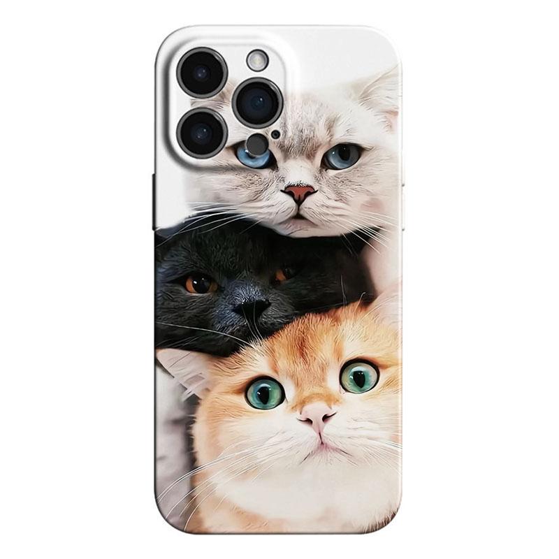 

Lovely Cute Cat Glossy Film Hard PC Phone Case for Oppo A6 A5 A78 A3 A3X A60 A74 A38 A58 A96 A57 A76 A36 A17 A16e A55 Pro 4G 5G Oppo A93 4G