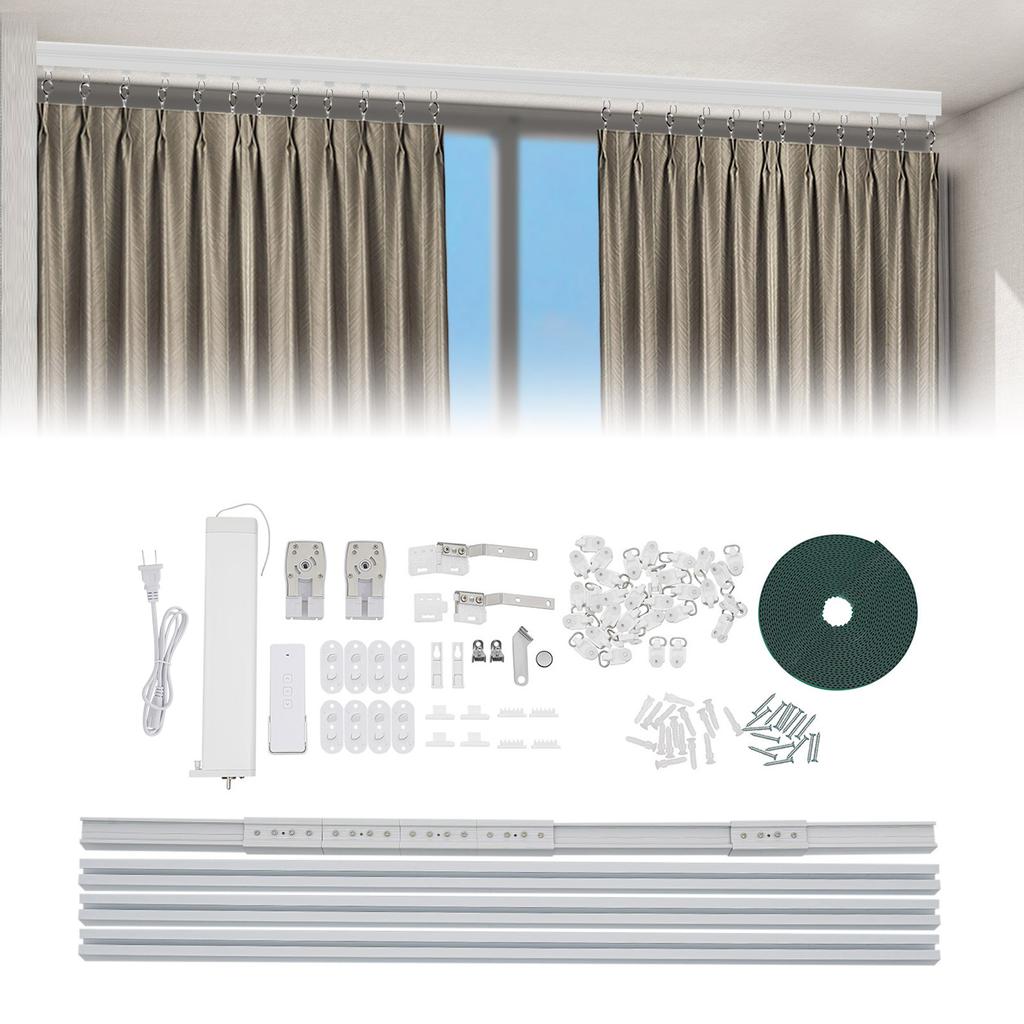 Motorised Curtain Rail w/Remote Control for I&U Rail Curtain Tracks Maximum Load 40kg/88.18Lbs Applicable 2.16-4.2m/7.08-13.78Ft