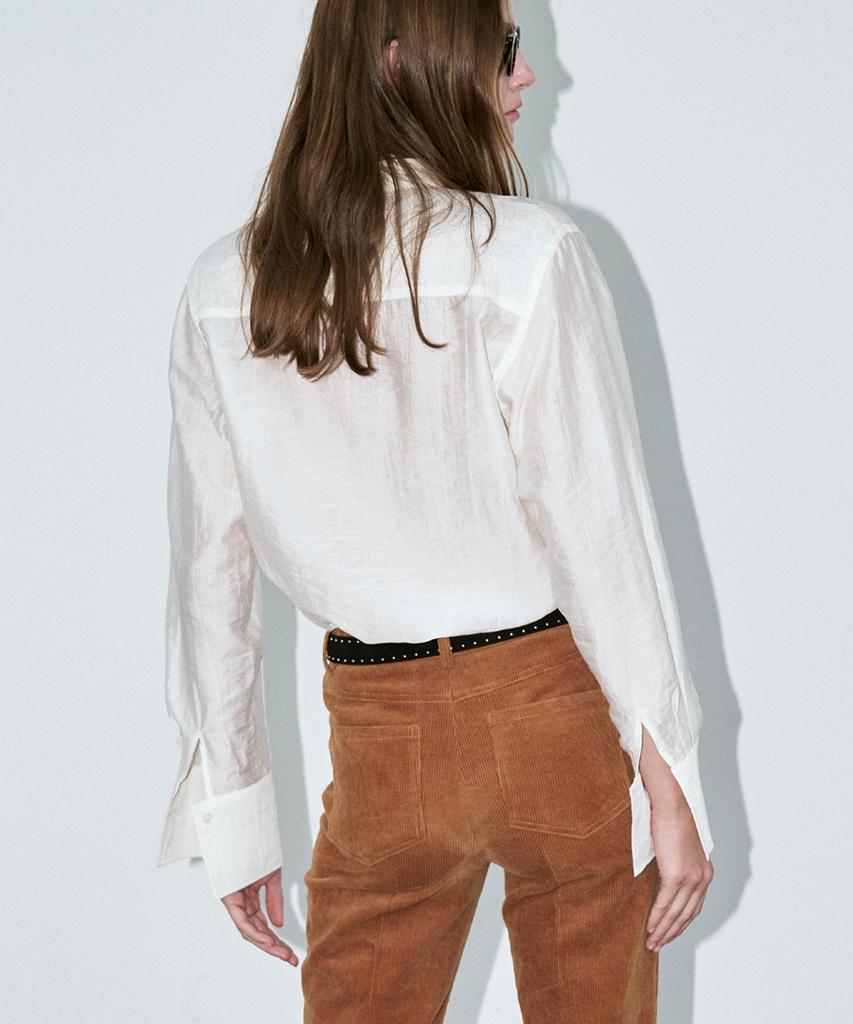 SIGREAT Sheer Frill Blouse_Ivory