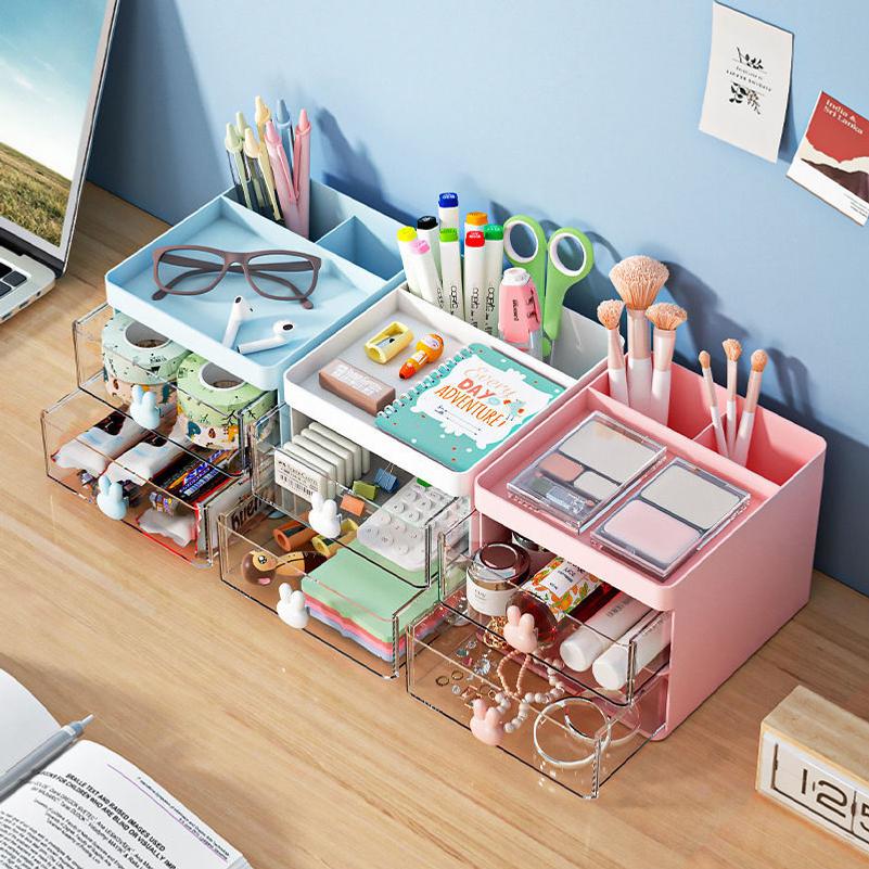 Drawer Desktop Organizer Pen Holder Stationery Storage Box Desk Caddy for Student Dorm, Bead Craft Small Sundries Storage Rack