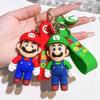 Super Mario Bros Schlüsselanhänger Actionfigur Niedlicher Cartoon-Charakter Spielzeugpuppe Modell Dekoration Kindergeburtstagsgeschenk