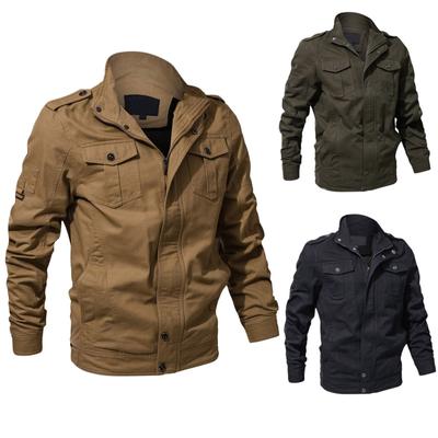 Men's Autumn Winter Military Clothing Zipper Pocket Loose Breathable Coat