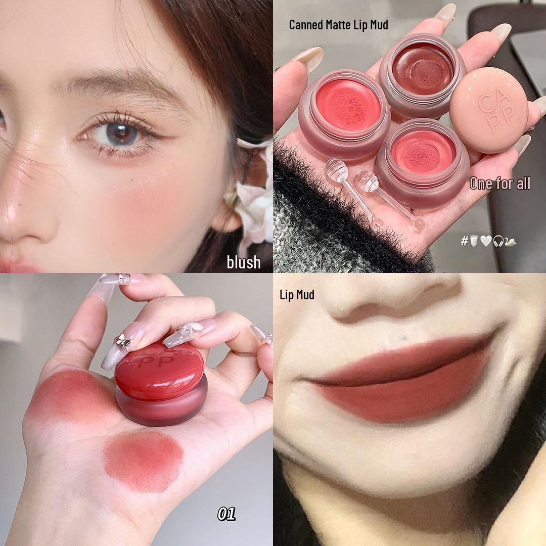 Cappuvini Chubby Velvet Matte Lip Mud & Blush - Multi-use Color Makeup