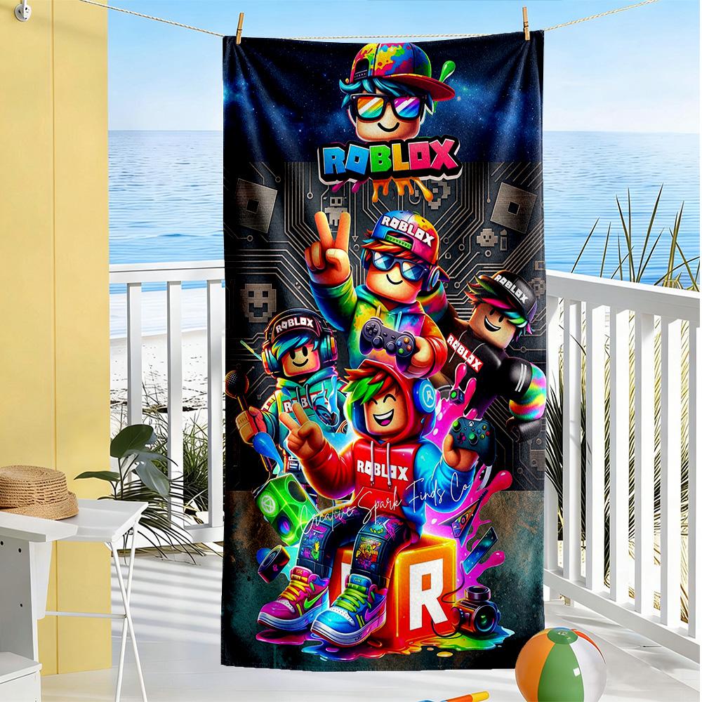 Roblox Beach Towel Soft Durable Quick-Dry Comfortable Lightweight Suitable for Swimming, Gym, Camping, Yoga Vacation