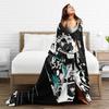 Muichiro Tokito  Blankets Fleece Textile Decor Multi-function Lightweight Throw Blankets for Bed Travel Bedding Throws