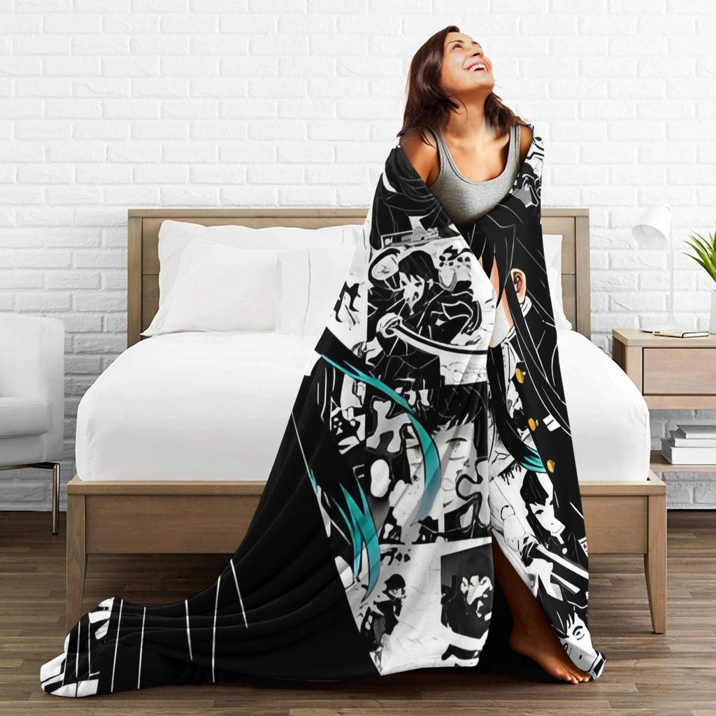 Muichiro Tokito Blankets Fleece Textile Decor Multi-function Lightweight Throw Blankets for Bed Travel Bedding Throws