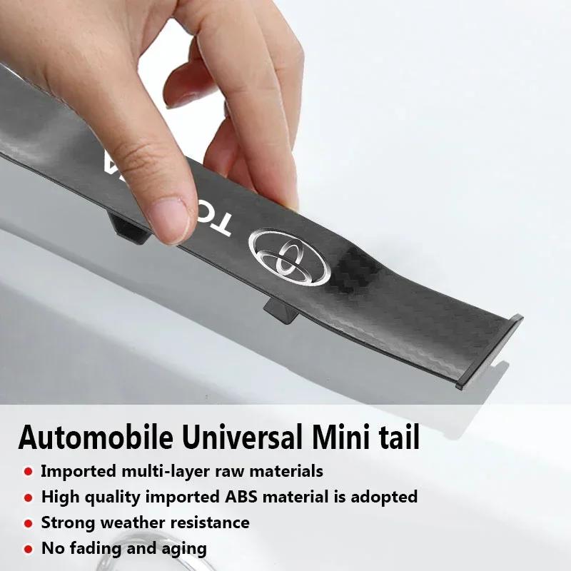 1Pcs Carbon Fiber Car Mini Rear Spoiler Mini Small Wing Model Decoration For Toyota TRD RAV4 Avensis Yaris Levin Reiz Crown Vios