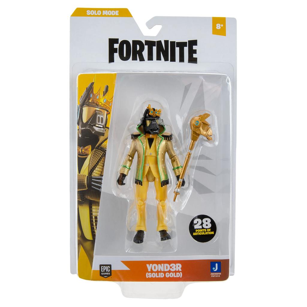 Fortnite Solo Mode Series 12 Y0ND3R (Solid Gold) 4-inch Action Figure FNT0913