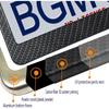 BGMVFK Carbon Fiber License Plate Frame- Black Aluminum Heavy Duty Car Tag Holder Cover, 2 Pack Rust/Rattle Proof Front & Rear Plate Mounting Kit-
