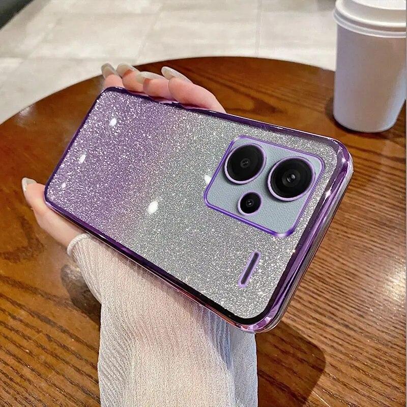 Pro Xiaomi Redmi Note 13 Pro+ Pouzdro Redmi Note 13 Pro Plus Glitter Case note 13 pro Měkký TPU nárazník Čirý zadní kryt telefonu Note13