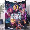 1Pc Flannel Blanket K-Pop De Mon Hunters Hun-Trix Blanket Quality Soft Warm Throw Blanket Winter Kids Couch Bed Fluffy Bedspread