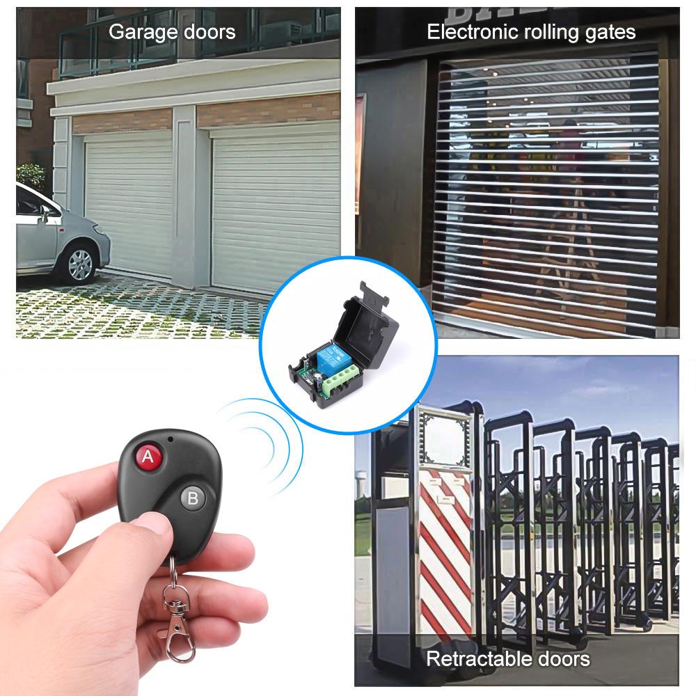 433 Mhz Universal Gate Remote Control Switch DC 12V 10A Relay Receiver Mini Module Remote Control for Gate Garage Door